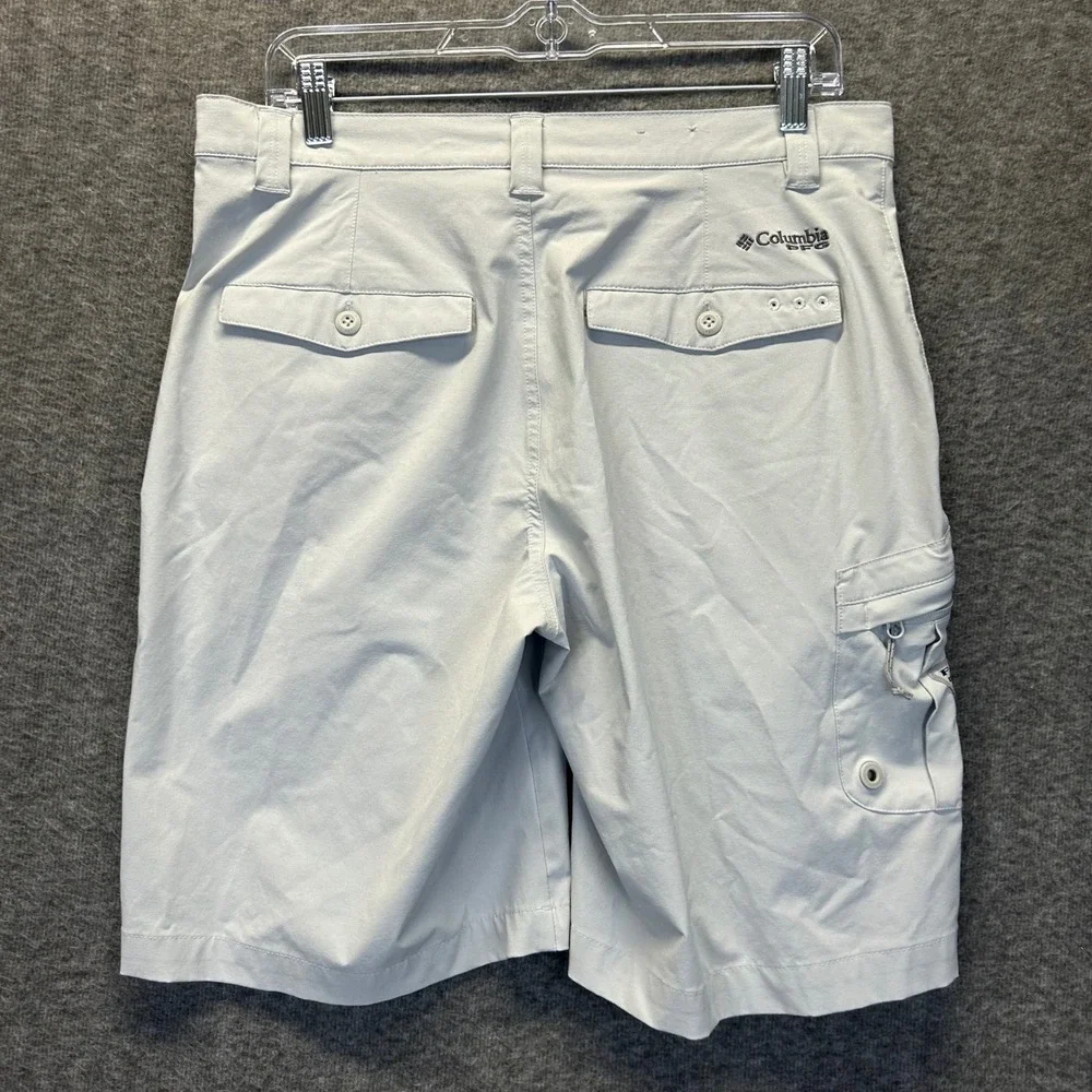Columbia PFG Mens Gray Performance Fishing Cargo Shorts 32W XM0695 10 Inseam